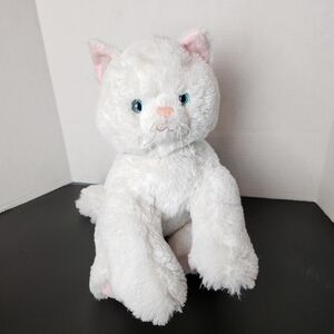 Build a Bear Plush White Cat Kitten Blue Eyes Kitty Stuffed